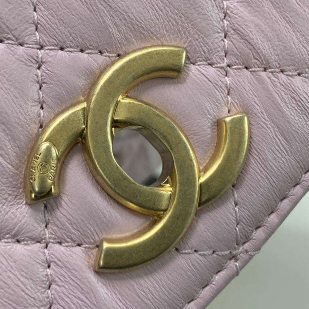 Chanel Mini Flap Bag Pink with top handle