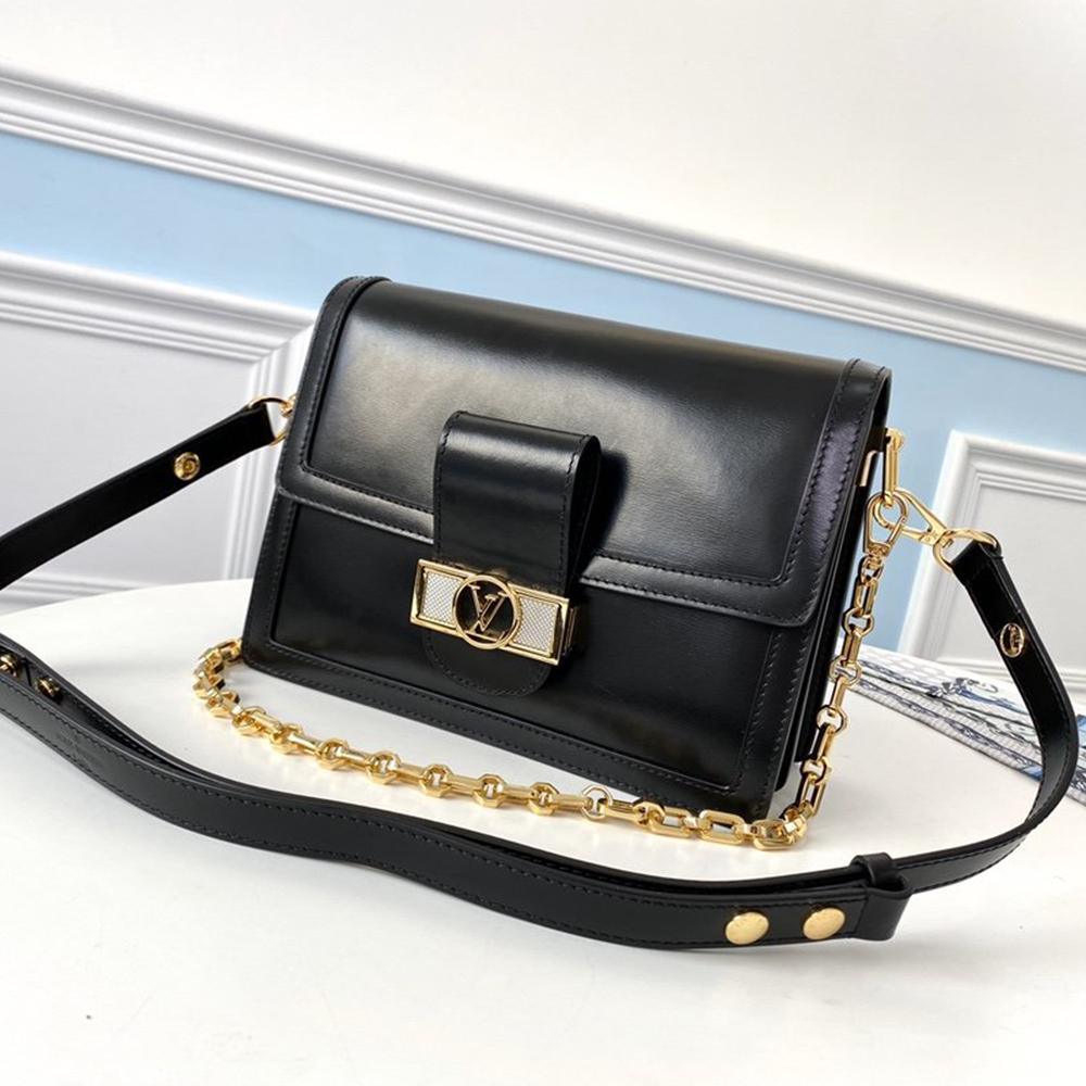 LV DAUPHINE MM Black smooth