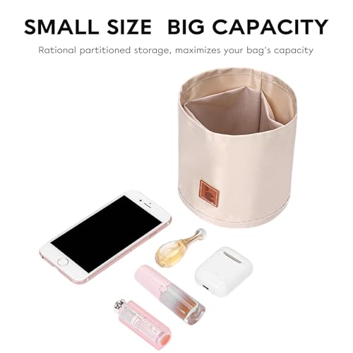 GIVLEFLY Purse Organizer Insert for Duffle Bucket Bag, Satin Polyester Handbag Liner with Multiple Pockets, Structured Divider Shaper, Lightweight Inner Organizer for Everyday Essentials,Beige - color: Beige, size: 4.92"(L)– Measure Before Purchase