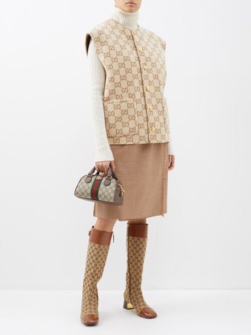 Gucci Ophidia Mini Gg Supreme-canvas Top-handle Bag