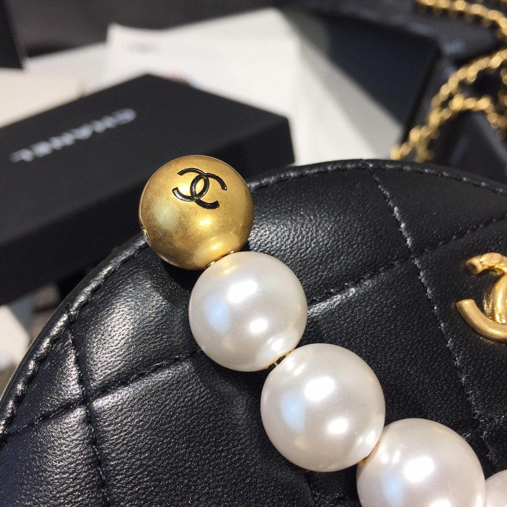 Chanel Pearl Round Clutch with Chain