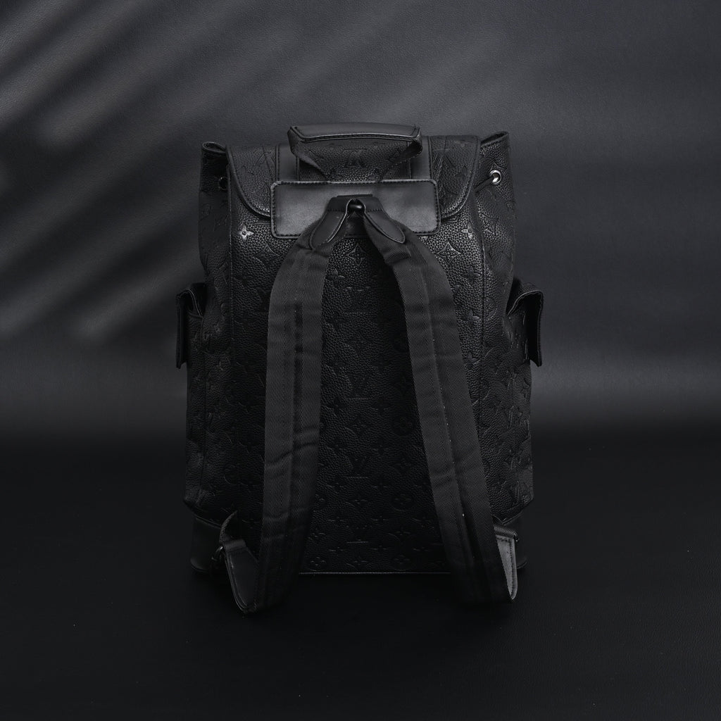 Louis Vuitton Christopher PM Backpack Monogram Shadow Black Leather