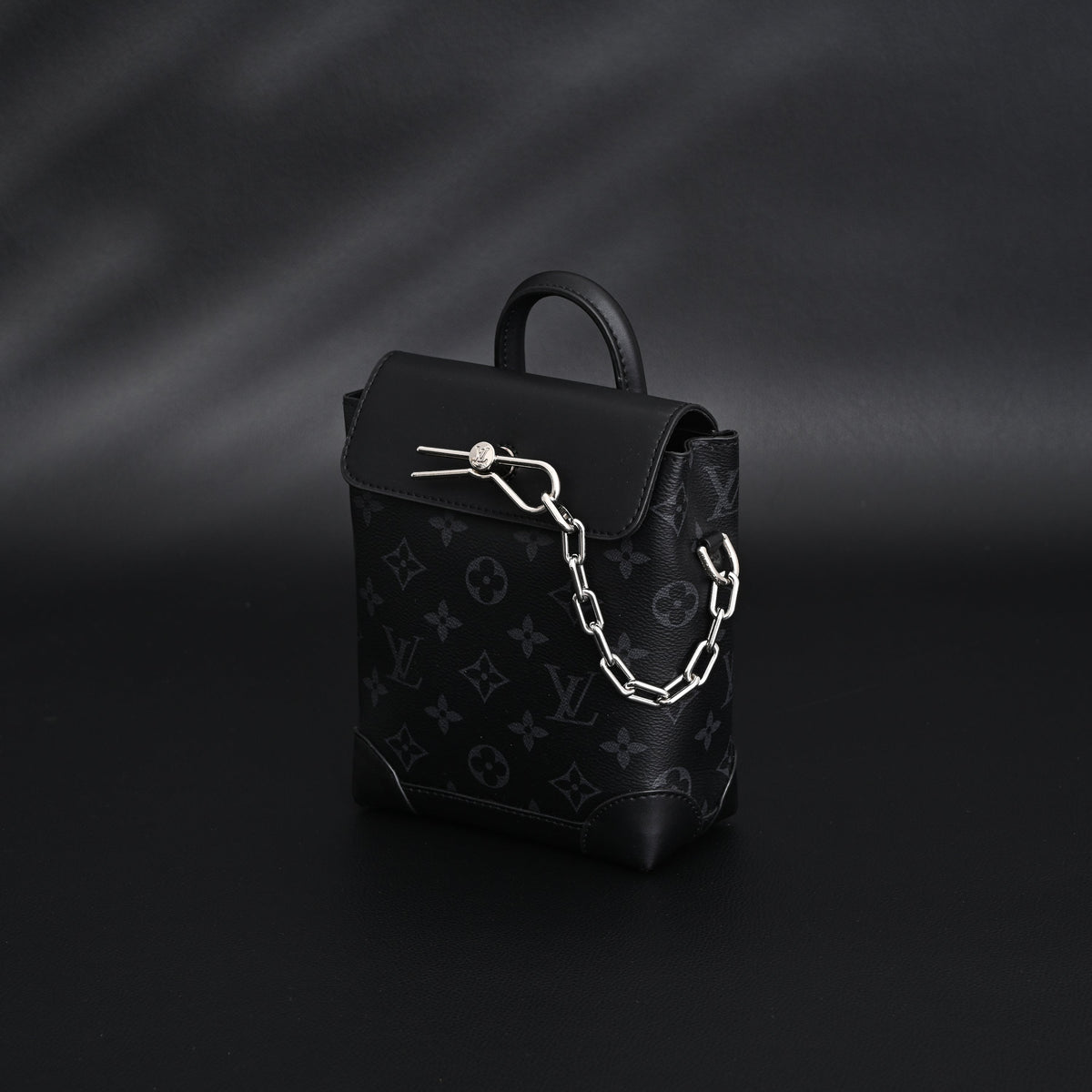 Louis Vuitton Soft Trunk Messenger – Monogram Eclipse Canvas with Silver Chain