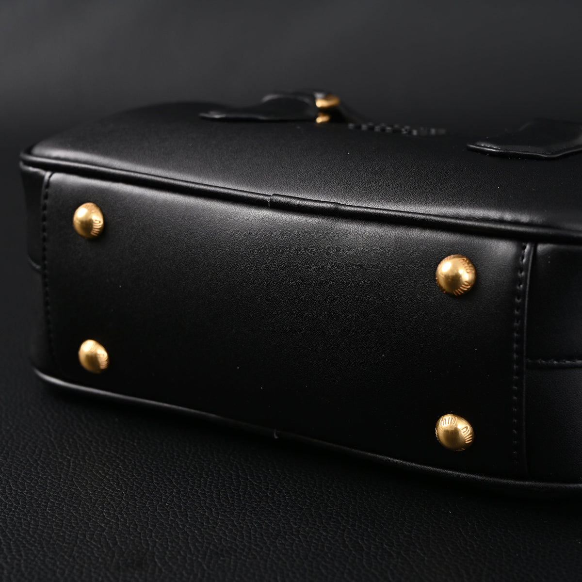 Miu Miu Black Matelassé Leather Satchel Bag – Mini Top Handle