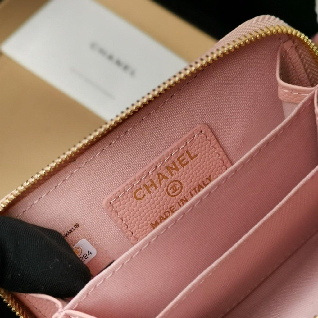 Chanel Navy Wallet Pink