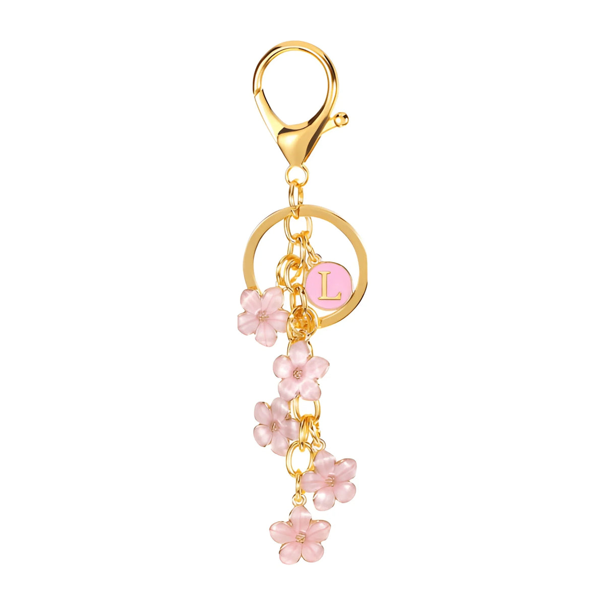 Daisy Flower Initial Letter - Bag Charm (Pink)