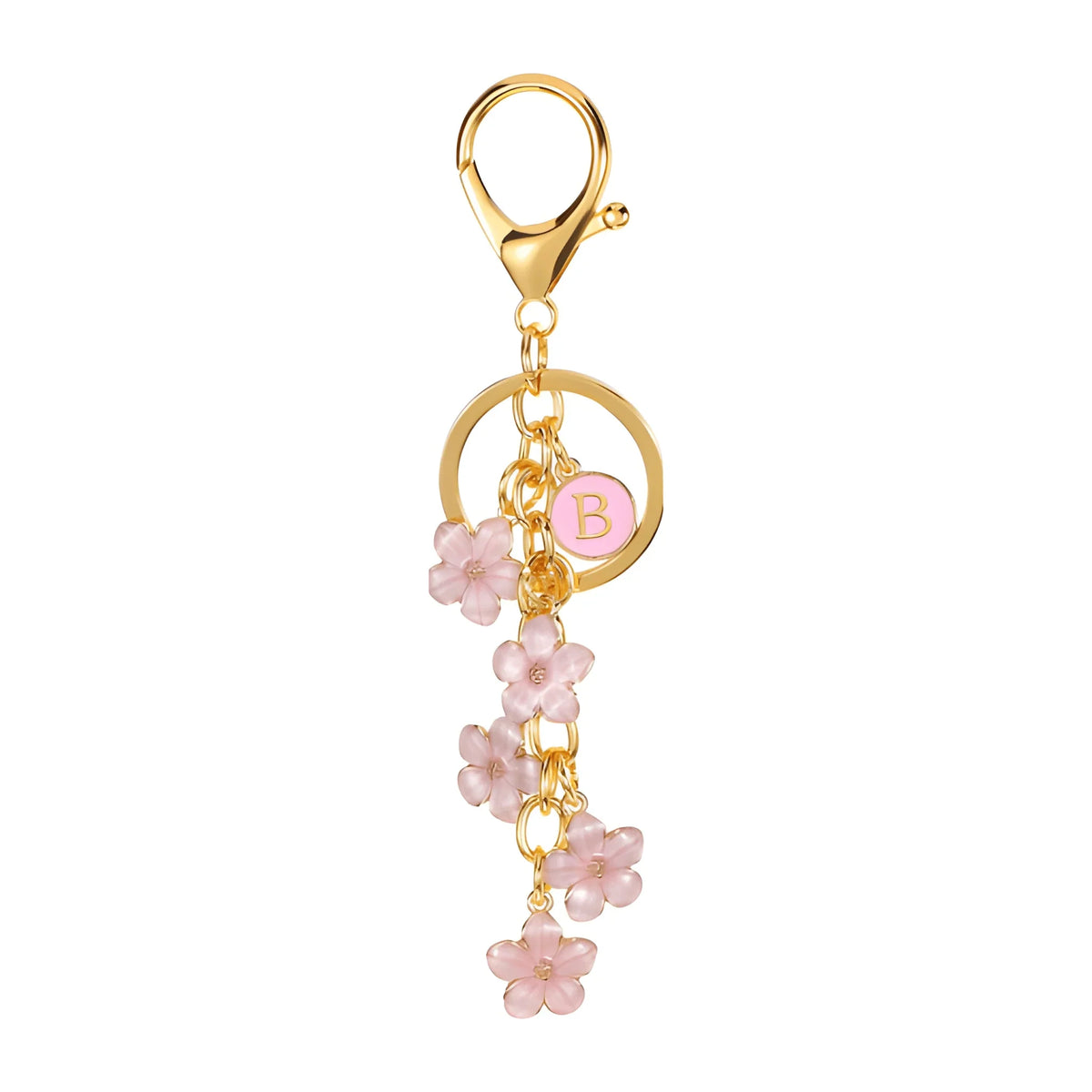 Daisy Flower Initial Letter - Bag Charm (Pink)