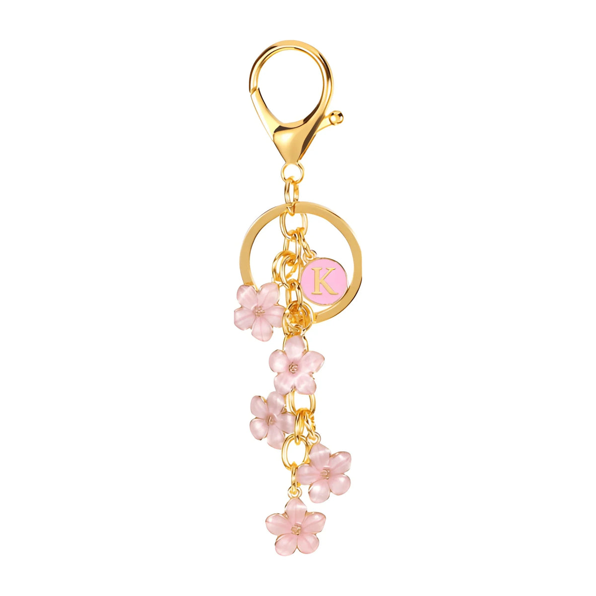 Daisy Flower Initial Letter - Bag Charm (Pink)